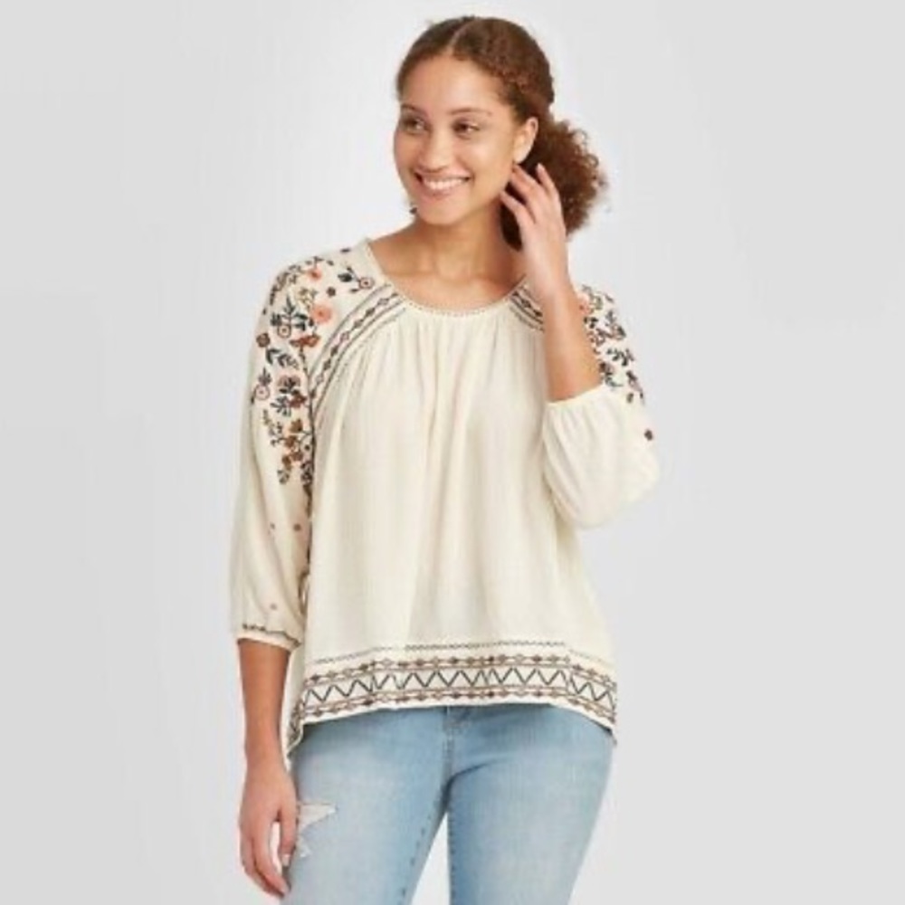 Knox Rose embroidered boho blouse